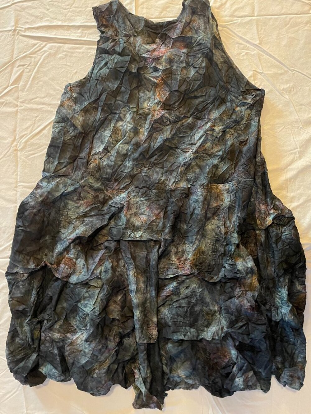 Women's Comfy USA Lagenlook Tie Dye Sleeveless Dress XL